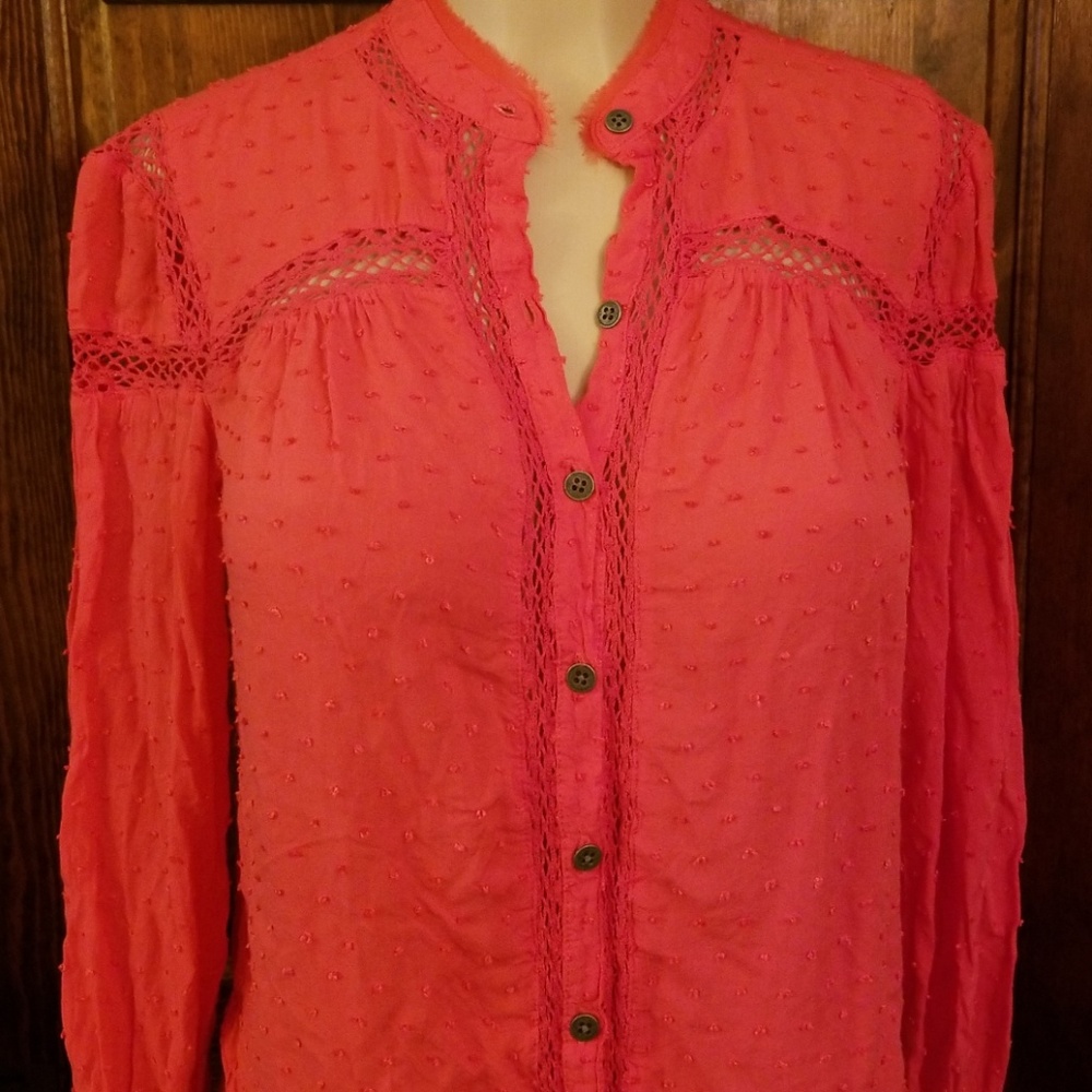 free people orange blouse